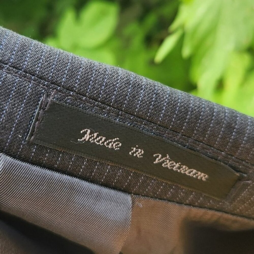 Calvin Klein Men's 42R Gray Pinstripe 100% Wool Blazer Business Suit Jacket - Picture 10 of 12